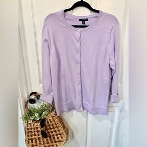 Land’s End Lavender Purple Women’s Cardigan 1XL